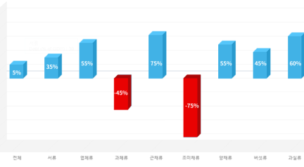 가락시장 가격지수 등락율 그래프